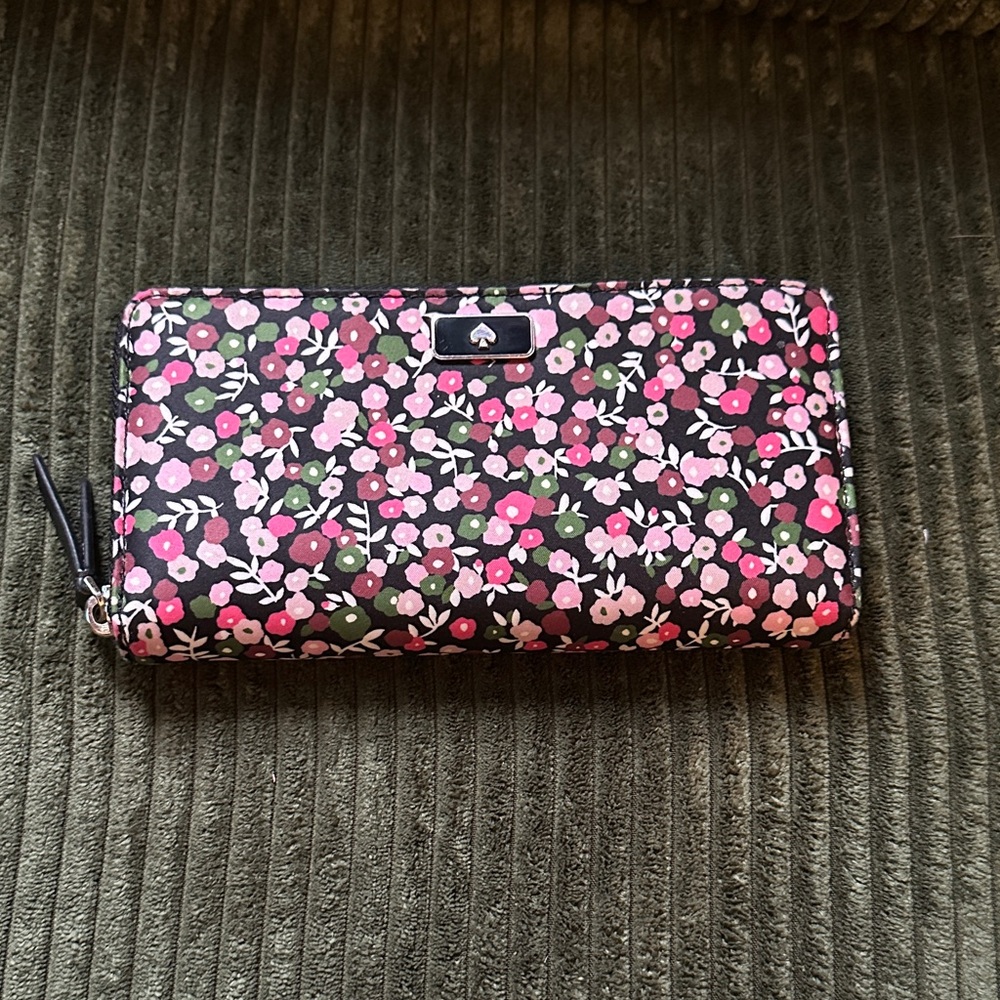 Kate Spade Floral Wallet - Pink and Black